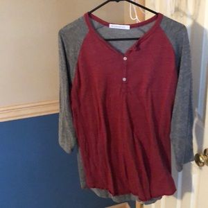 3/4 sleeve henley shirt